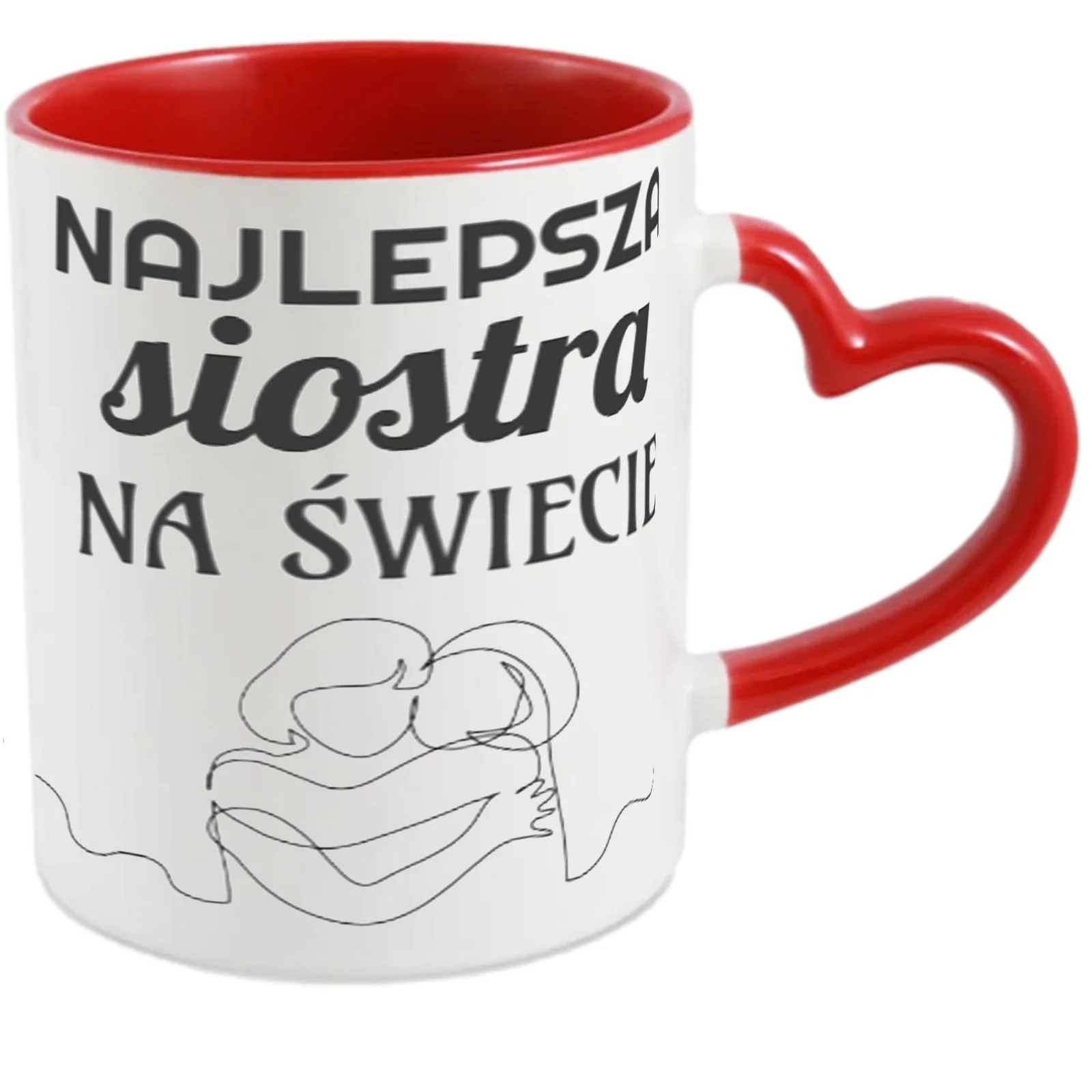 KUBEK DO SUBLIMACJI 330ML CZERWONY UCHWYT SERCE
