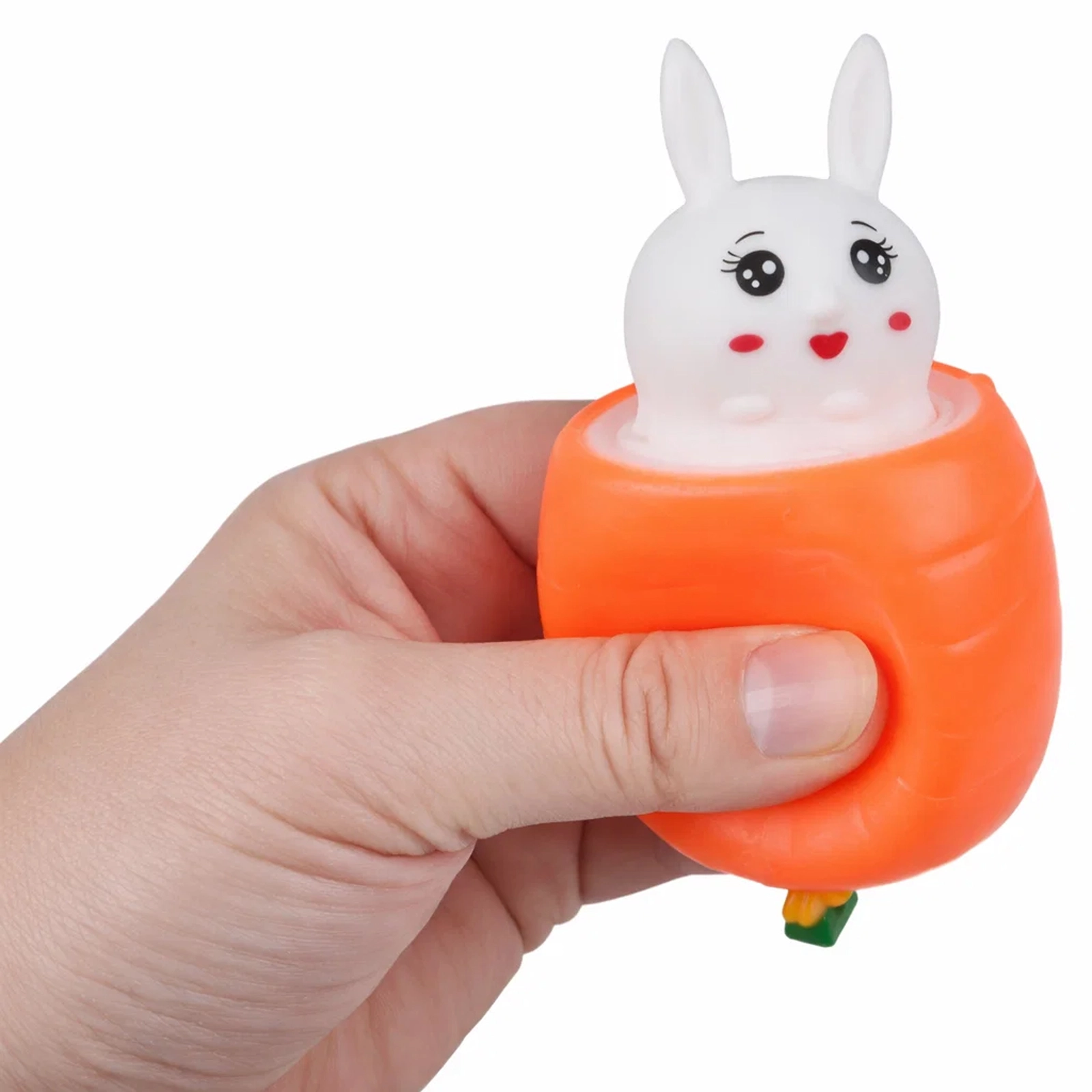 GNIOTEK ANTYSTRESOWY SQUISHY KRÓLIK ZAJĄC W MARCHEWCE ŚMIESZNY WIELKANOC