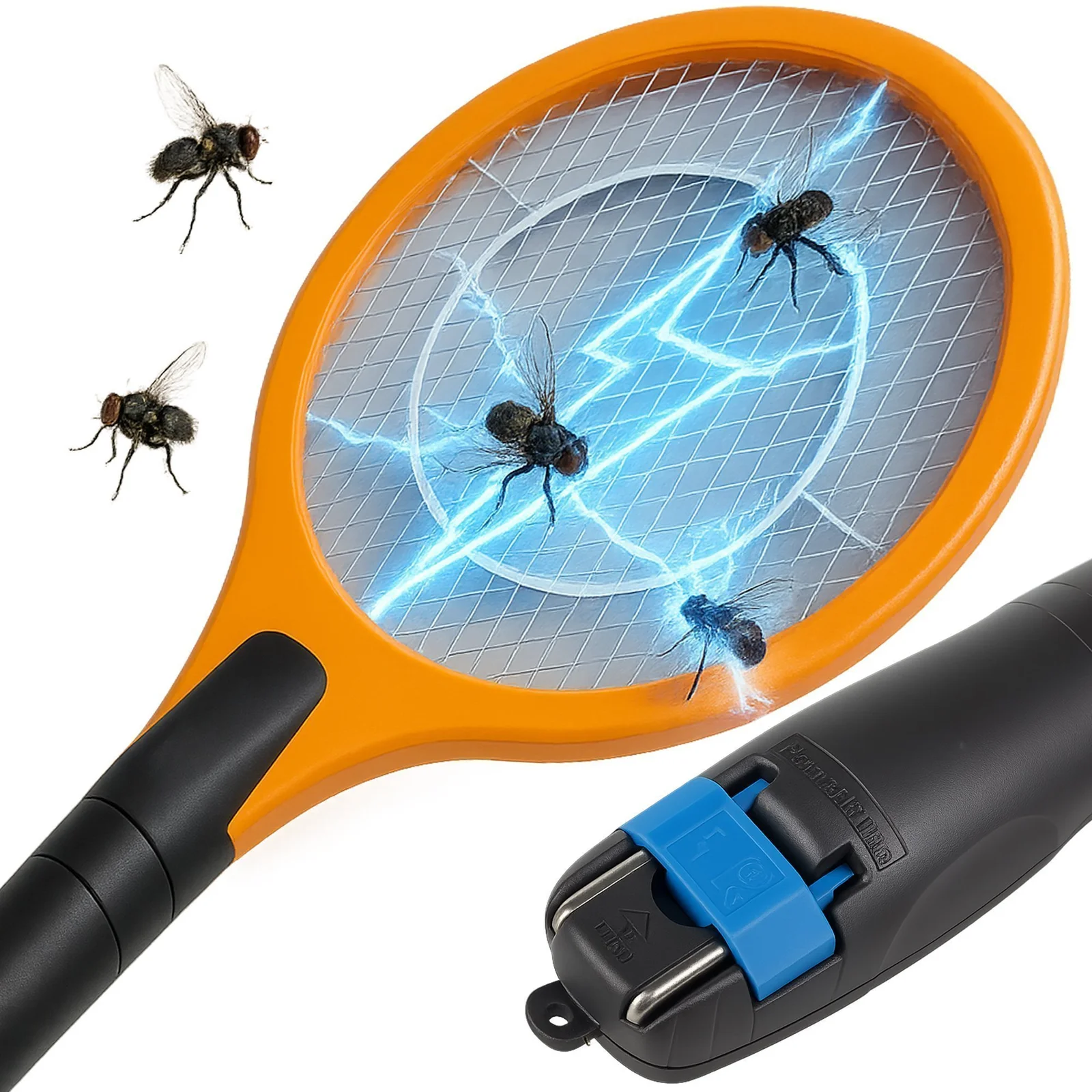 ŁAPKA NA MUCHY OWADY KOMARY ELEKTRYCZNA NA AKUMULATOROWA DO GNIAZDKA 230V