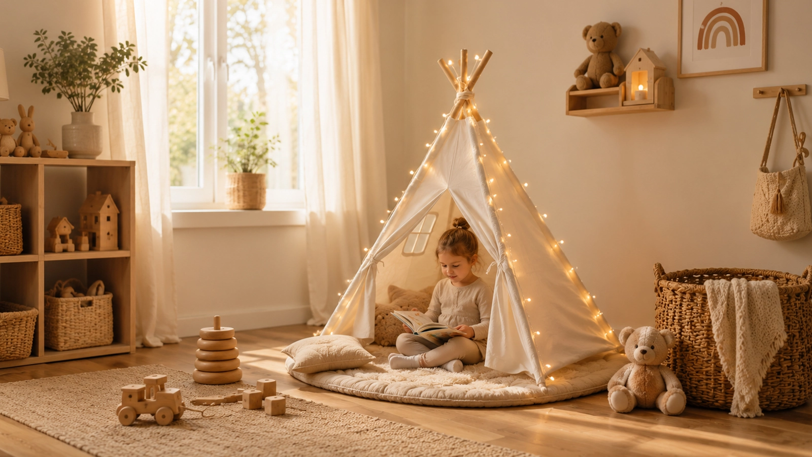 NAMIOT TIPI DLA DZIECI WIGWAM INDIAŃSKI DOMEK DO ZABAWY W OGODZIE DOMU
