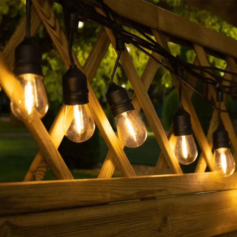 GIRLANDA ŁAŃCUCH ŚWIETLNY 15x LED E27 LAMPKI OŚWIETLENIE OGRODOWE DO OGRODU