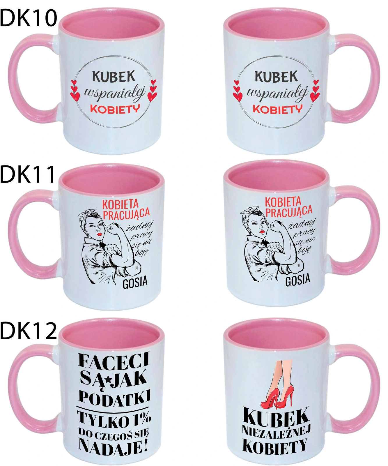 KUBEK DO SUBLIMACJI 330ML RÓŻOWY UCHWYT