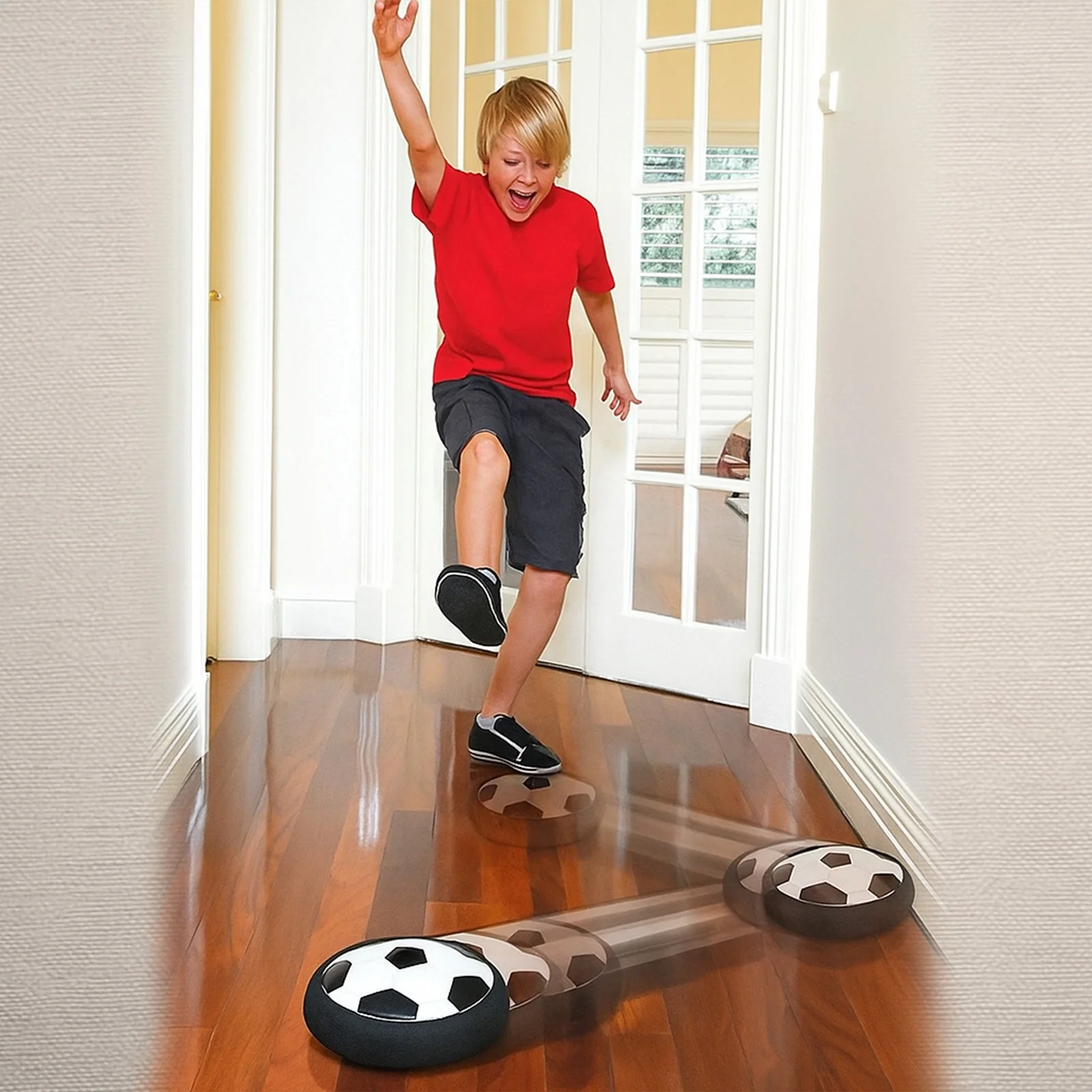 LATAJĄCA PIŁKA HOVERBALL POWIETRZNA DYSK KRĄŻEK CYMBERGAJ DYSK LED XXL