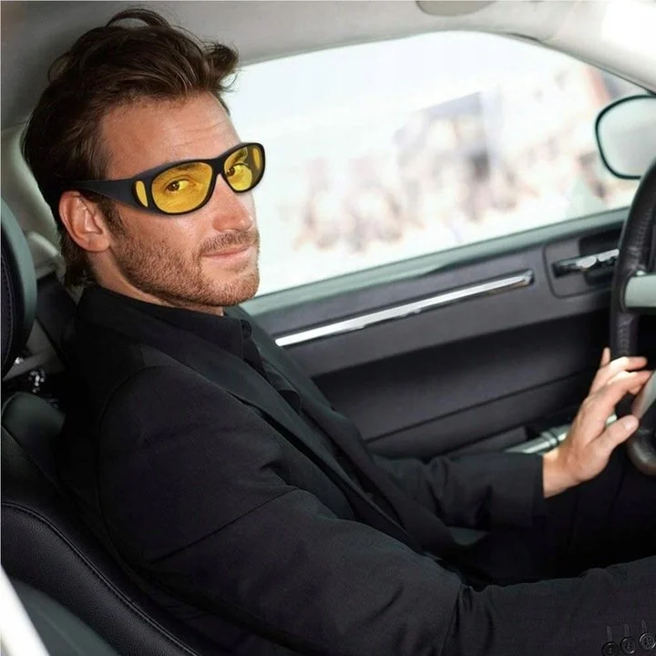 2x OKULARY DO JAZDY NOCĄ DLA KIEROWCÓW AUTA HD VISION PRZECIWSŁONECZNE