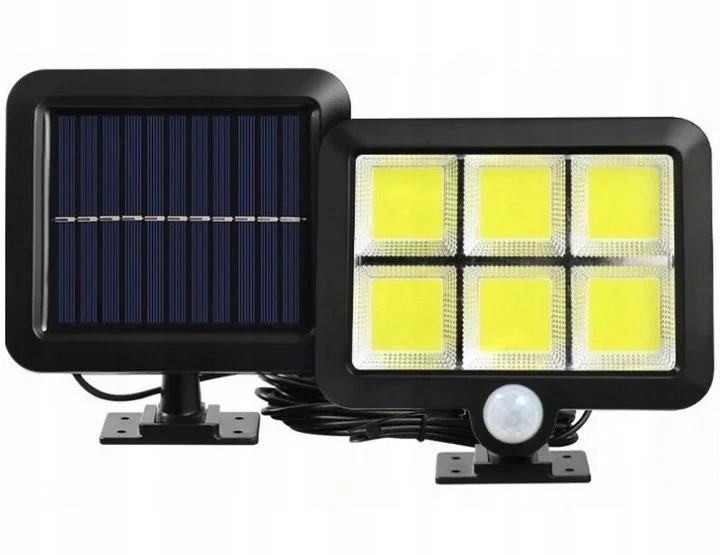 LAMPA SOLARNA LED Z CZUJNIKIEM RUCHU I ZMIERZCHU ZEWNĘTRZNA OGRODOWA MOCNA