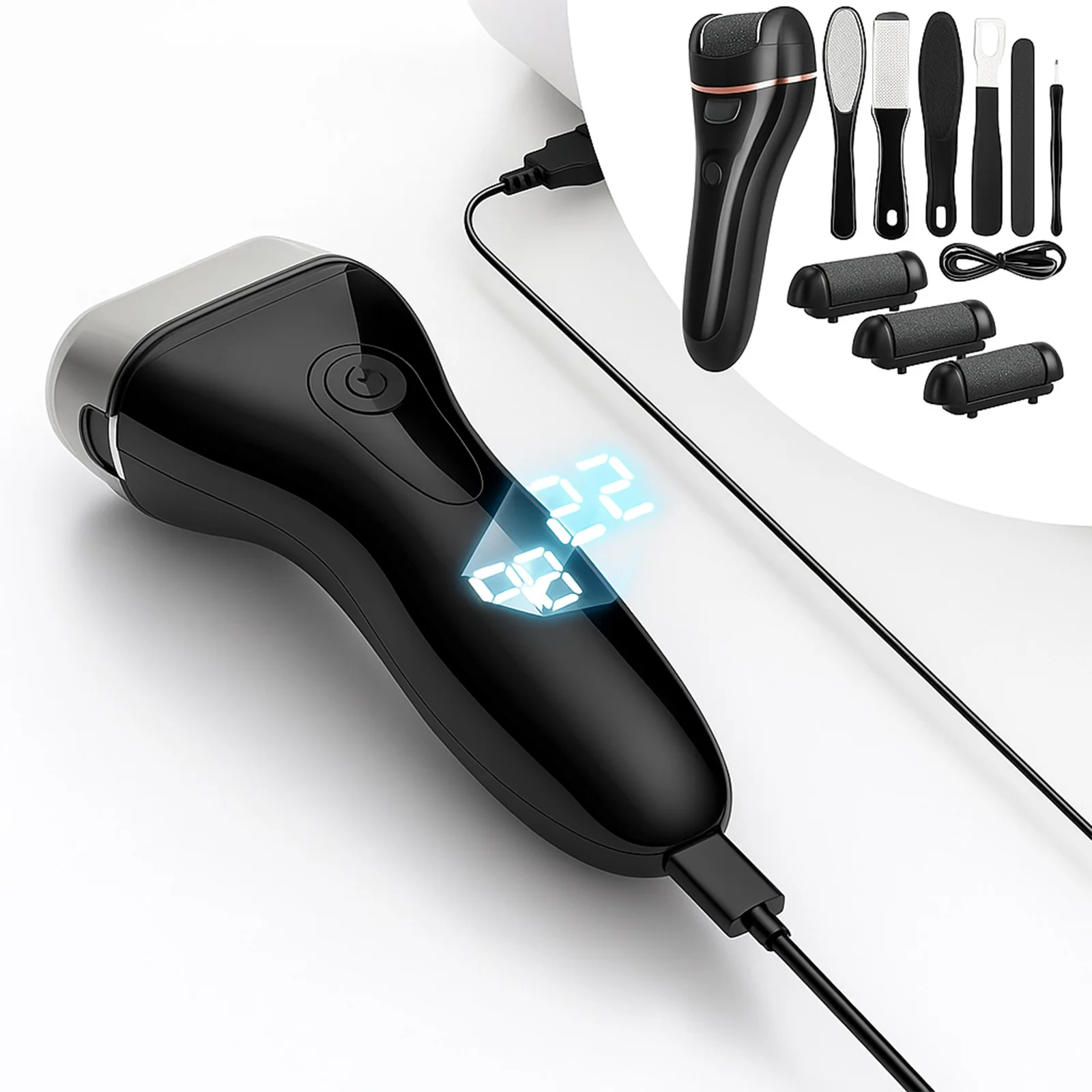 ELEKTRYCZNY PILNIK DO STÓP  DO PIĘT + NASADKI 15w1
