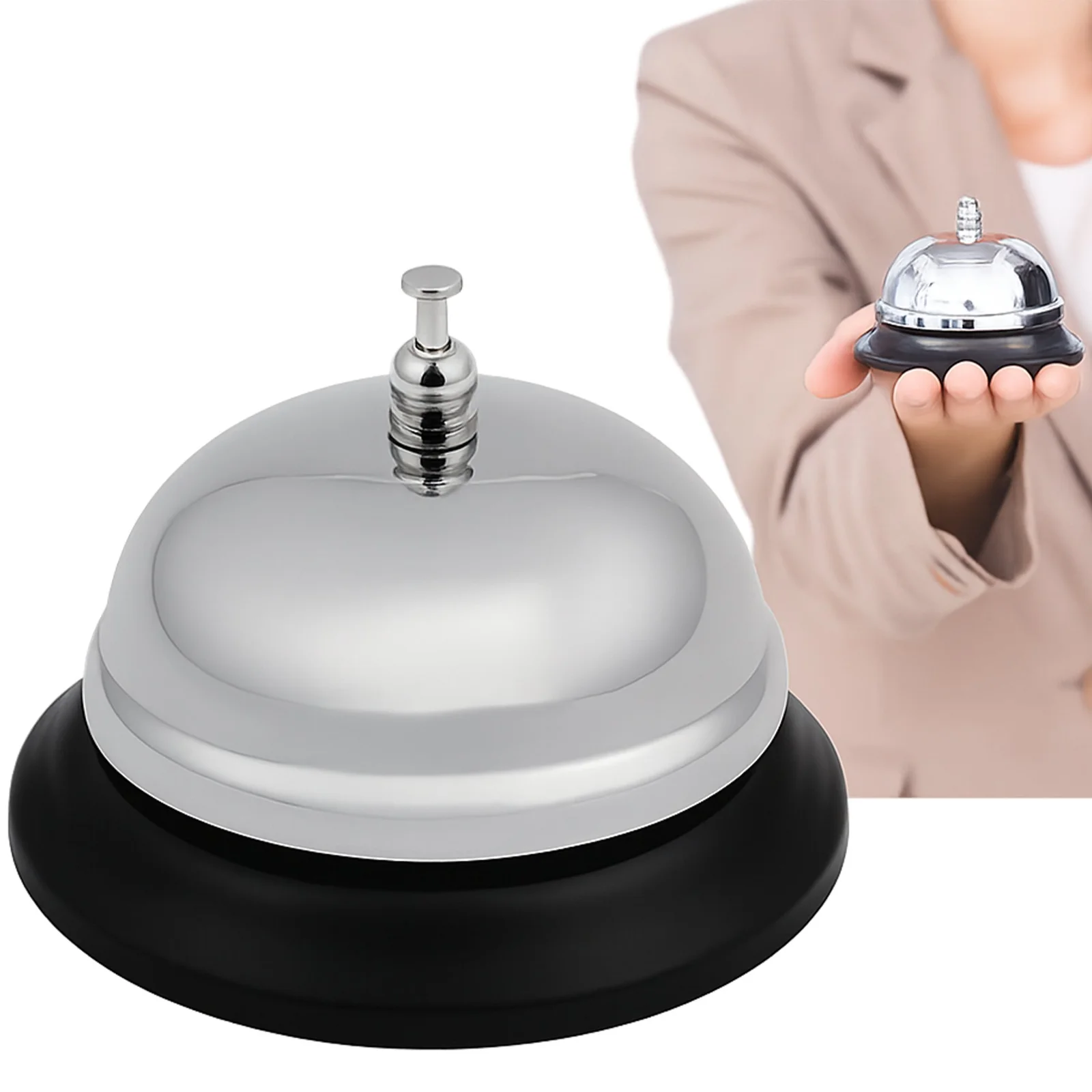 DZWONEK RECEPCYJNY 8,5CM - srebrny