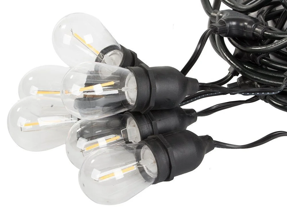 GIRLANDA ŁAŃCUCH ŚWIETLNY 15x LED E27 LAMPKI OŚWIETLENIE OGRODOWE DO OGRODU