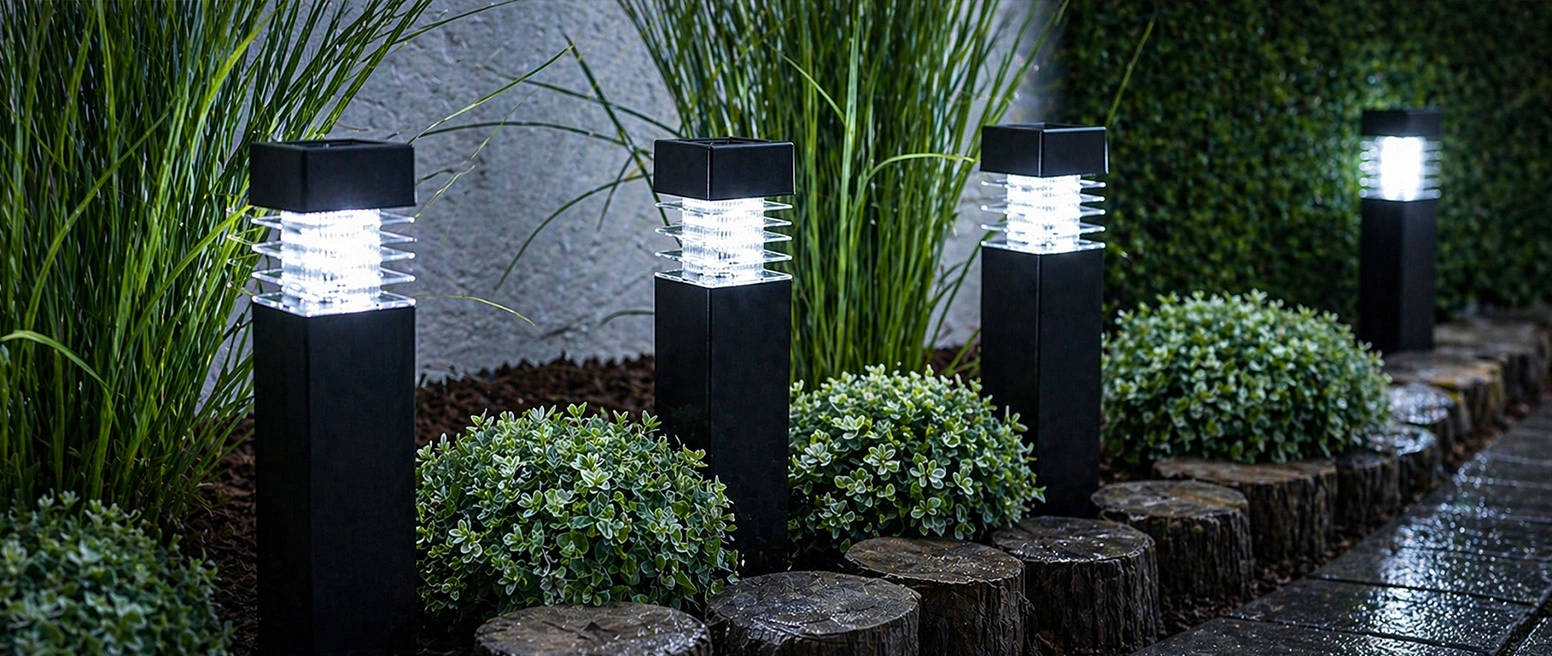 LAMPA LAMPKA SOLARNA LED WBIJANA SŁUPEK KWADRAT DEKORACJA DO OGRODU TARASU