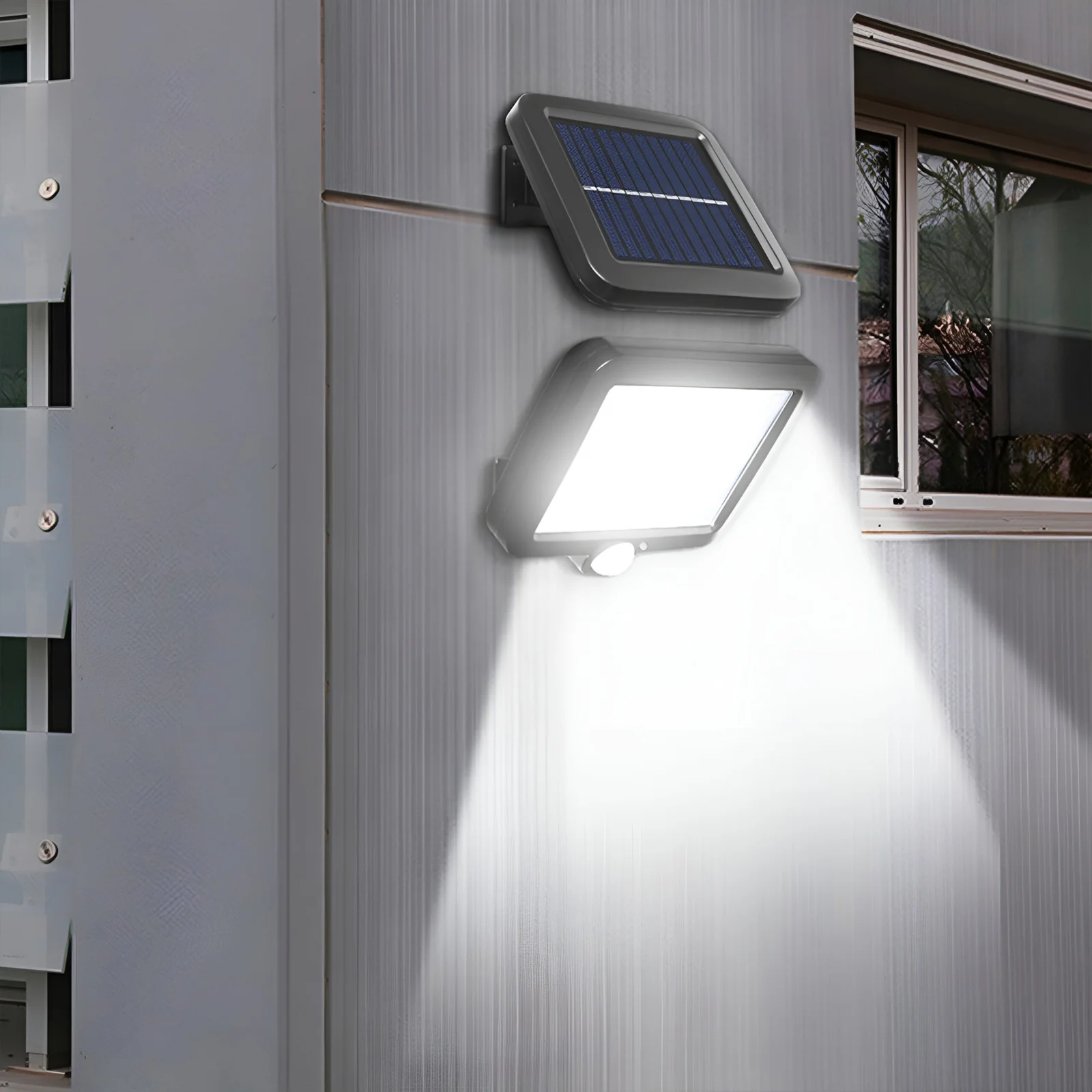 LAMPA SOLARNA LED Z CZUJNIKIEM RUCHU I ZMIERZCHU ZEWNĘTRZNA OGRODOWA MOCNA