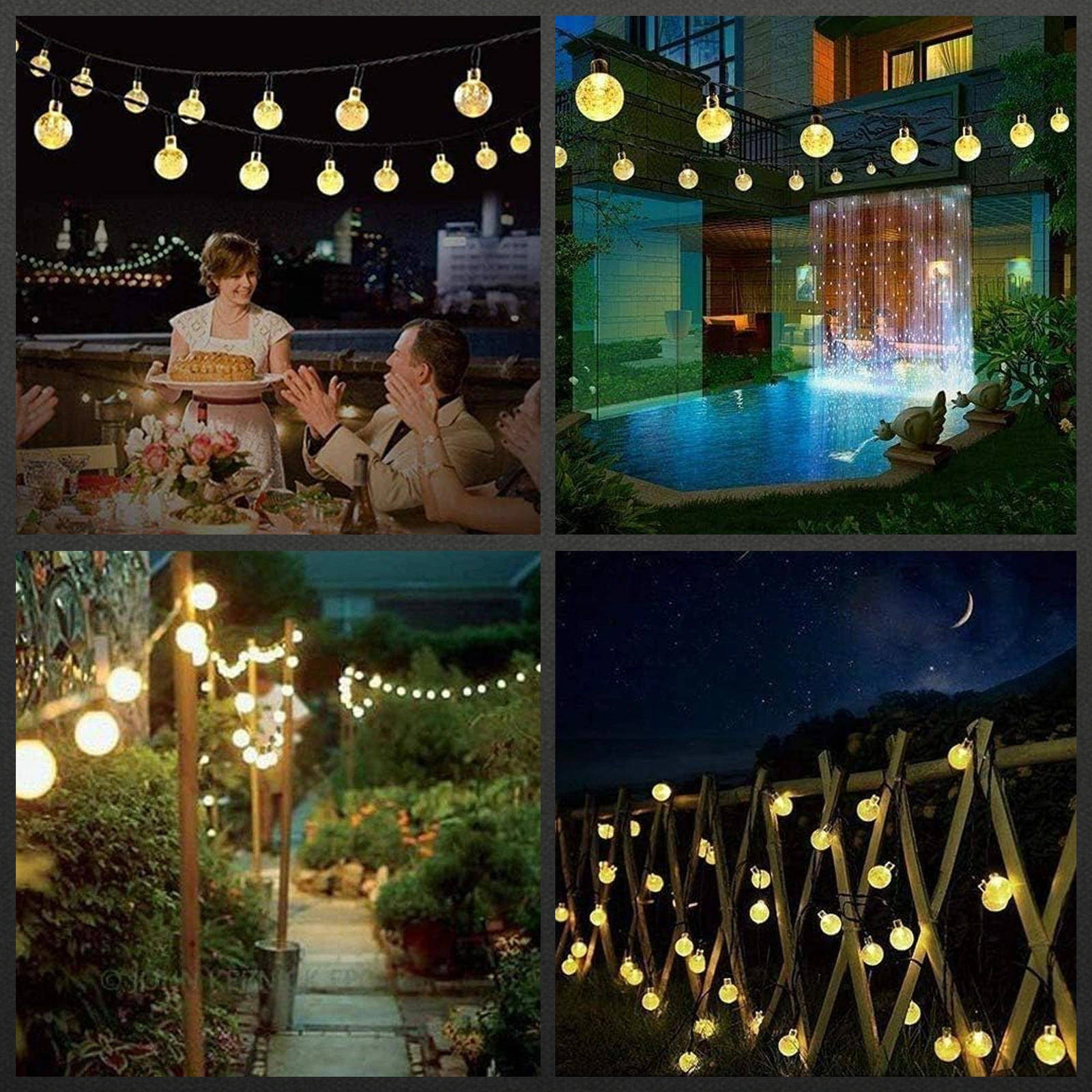 GIRLANDA ŚWIETLNA OGRODOWA SOLARNA KULE KULKI 100x LED NA BALKON DO OGRODU