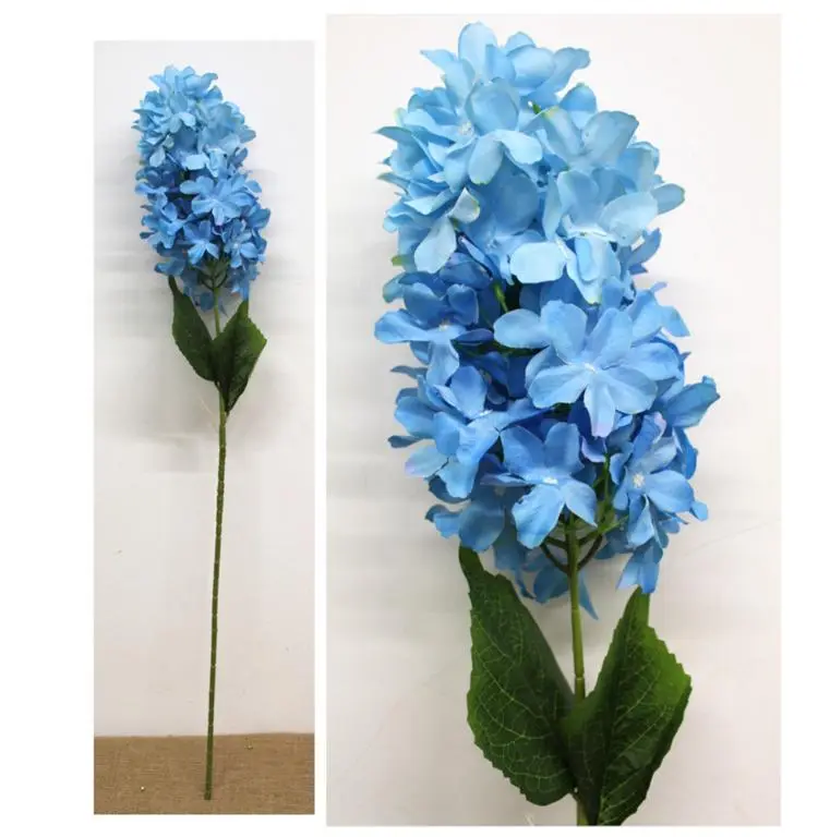 HORTENSJA SZTUCZNA POJEDYNCZA 90CM (kwiat 25cm) - niebieski