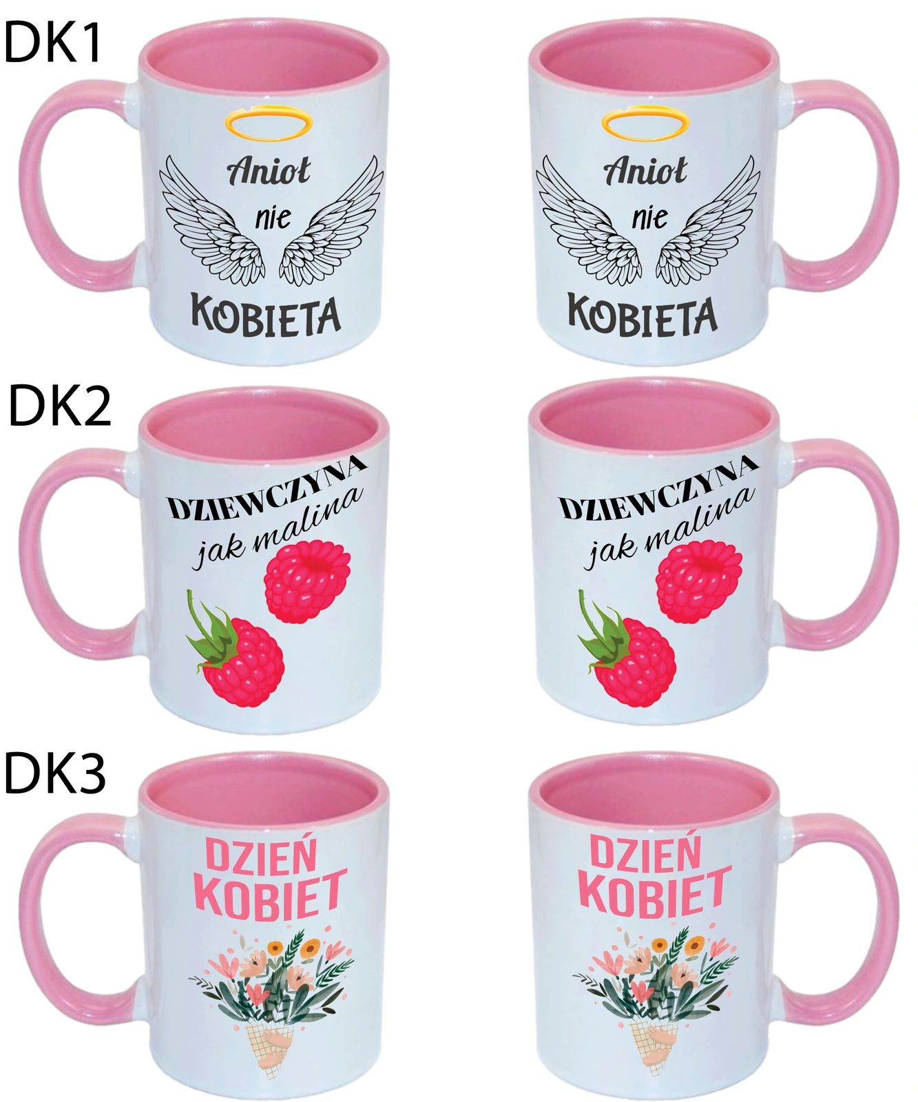 KUBEK DO SUBLIMACJI 330ML RÓŻOWY UCHWYT