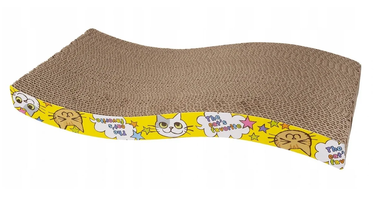 DRAPAK DLA KOTA POZIOMY - 43×23,5cm żółty z kocimiętką