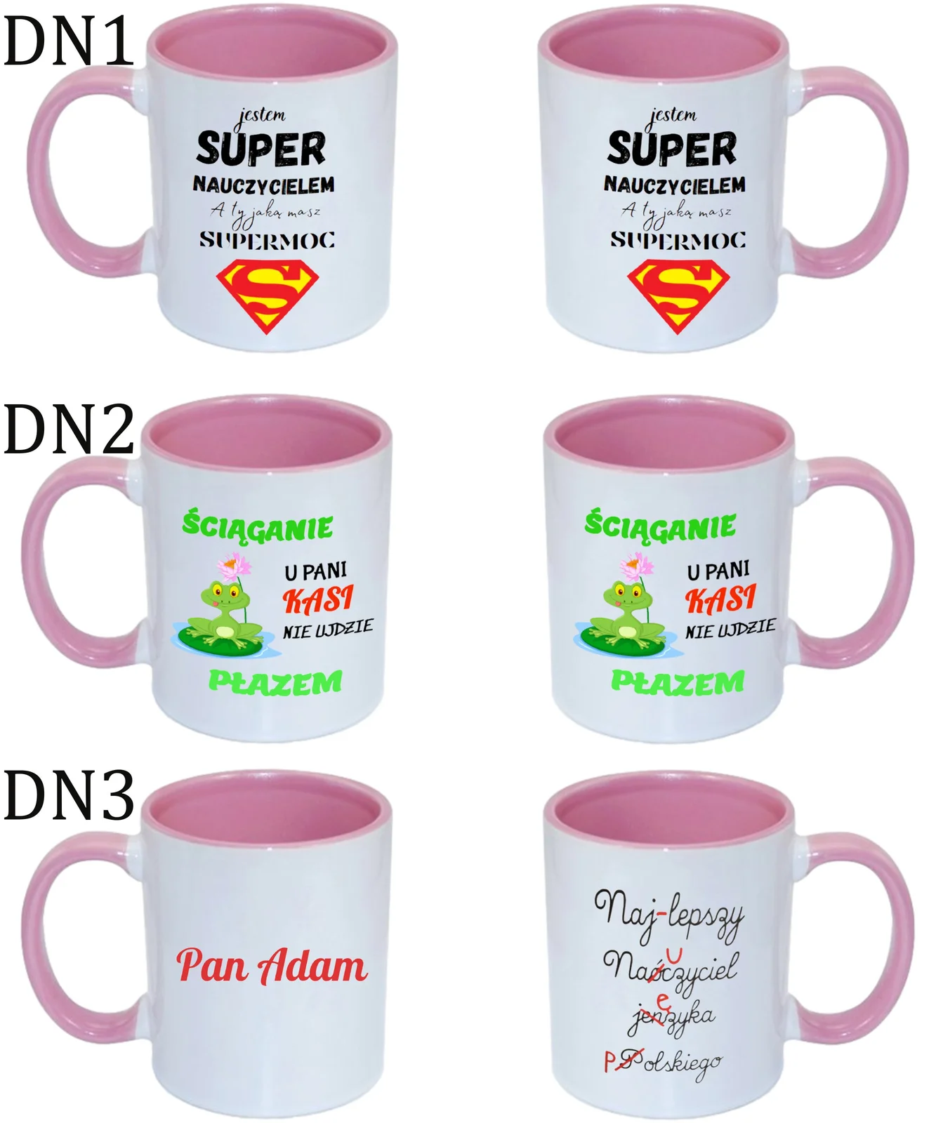 KUBEK DO SUBLIMACJI 330ML RÓŻOWY UCHWYT