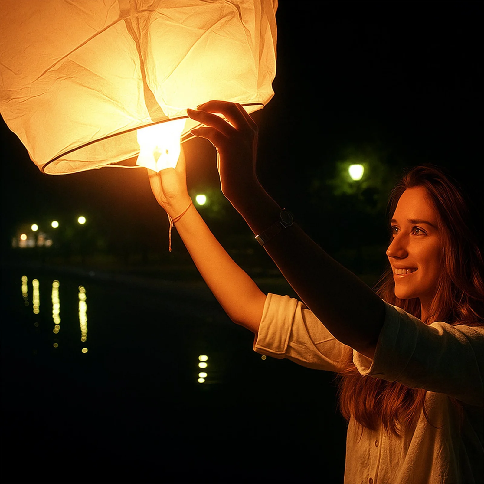 LAMPION SZCZĘŚCIA LATAJĄCY - żółty