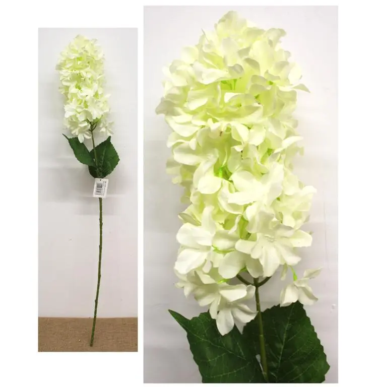 HORTENSJA SZTUCZNA POJEDYNCZA 90CM (kwiat 25cm) - śmietankowy