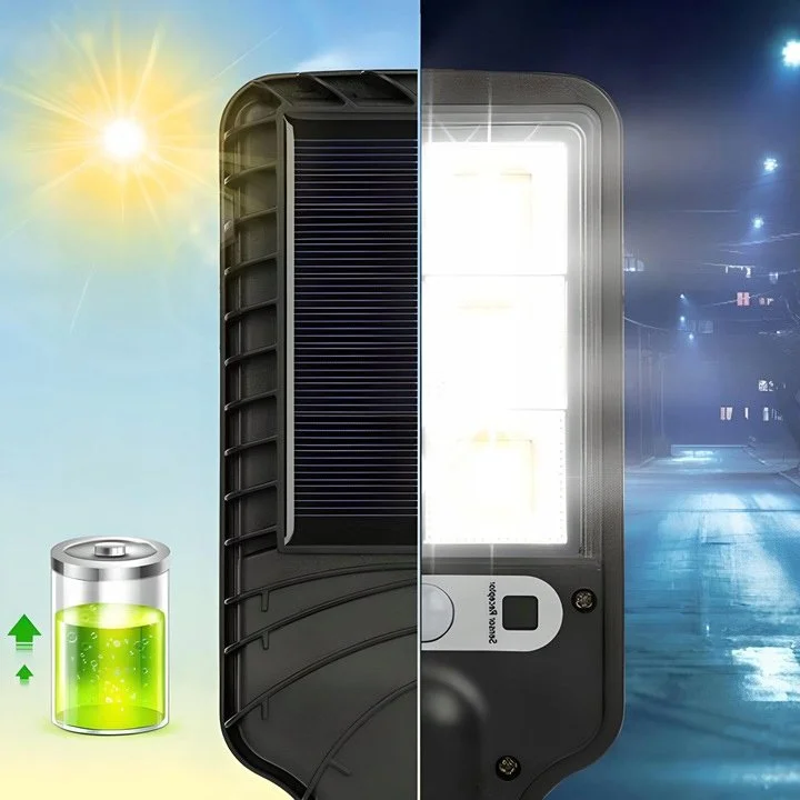 LAMPA LATARNIA ULICZNA SOLARNA 108 COB + PILOT