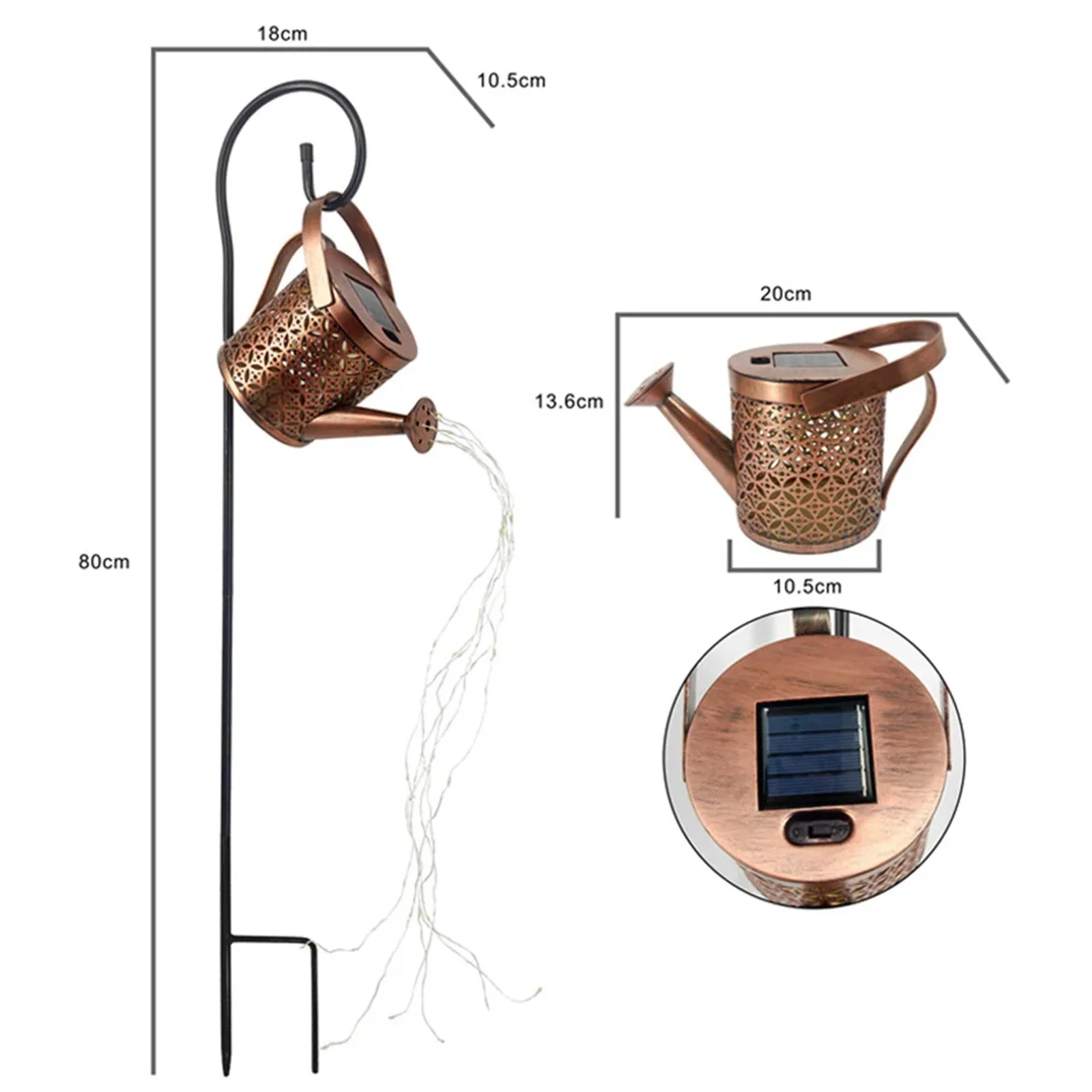 LAMPA SOLARNA OGRODOWA KONEWKA LED WBIJANA DEKORACYJNA GIRLANDA 100CM ECO