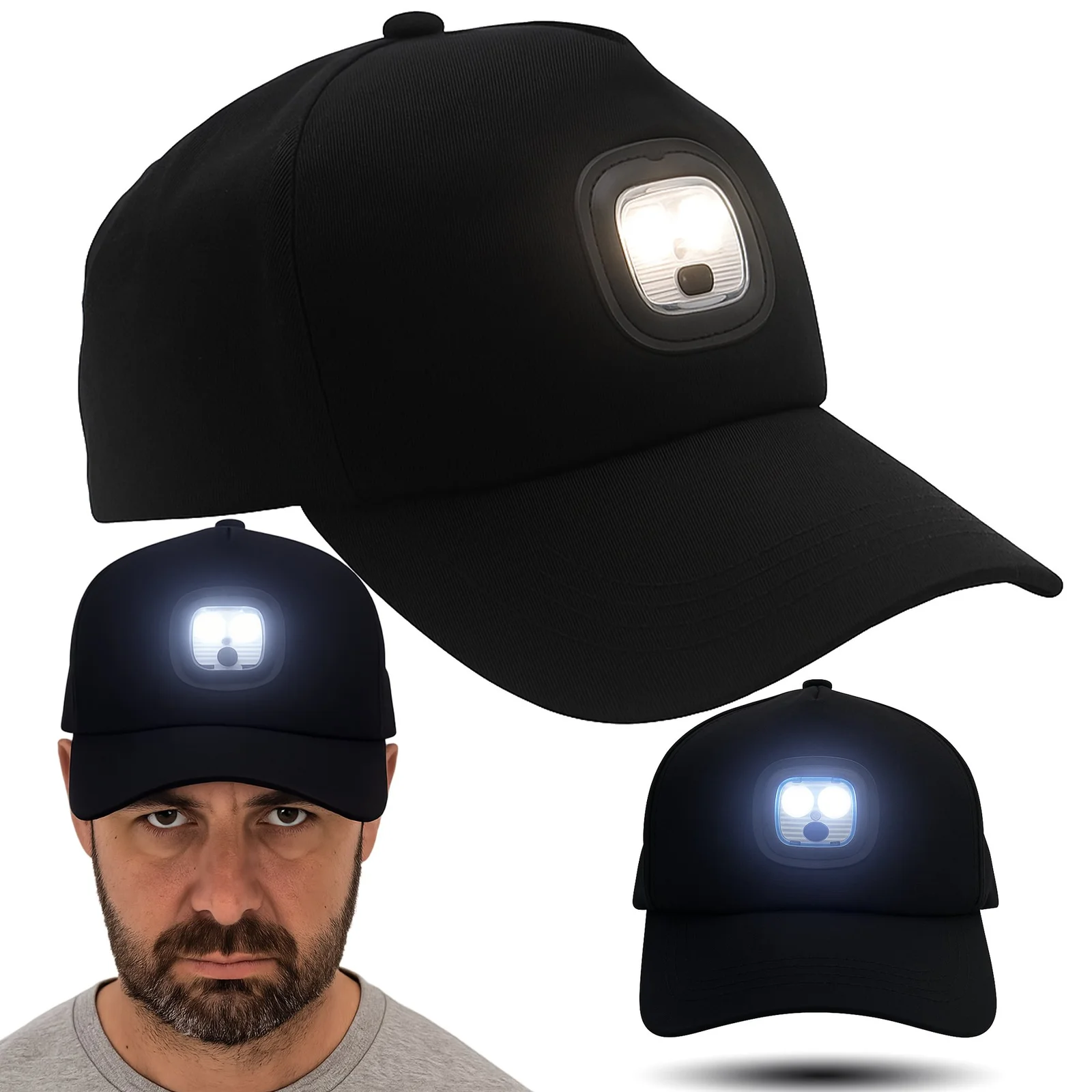 CZAPKA Z DASZKIEM Z OŚWIETLENIEM LED