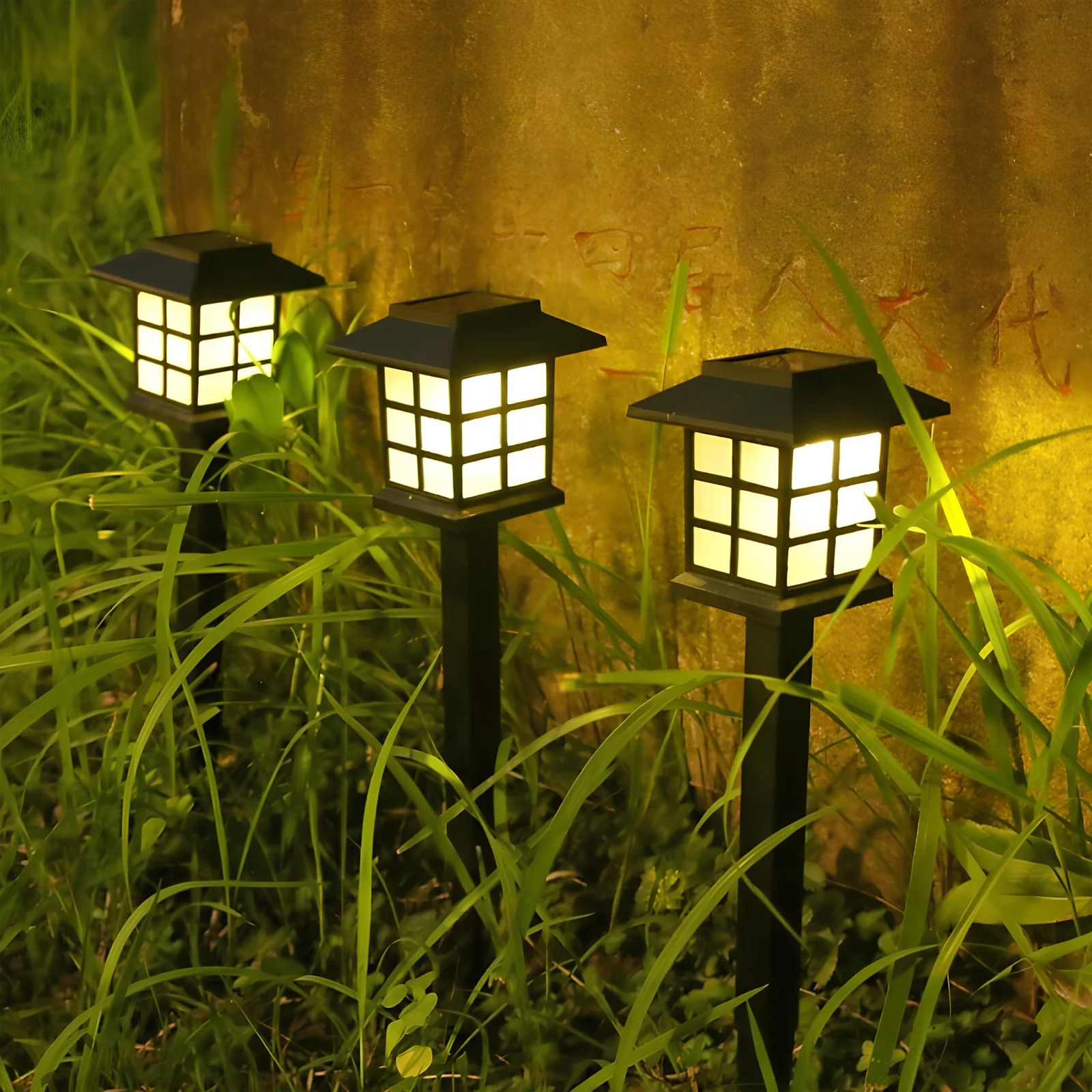 LAMPA LAMPKA SOLARNA LED LATARNIA OZDOBNA OGRODOWA WBIJANA LAMPION CZUJNIK