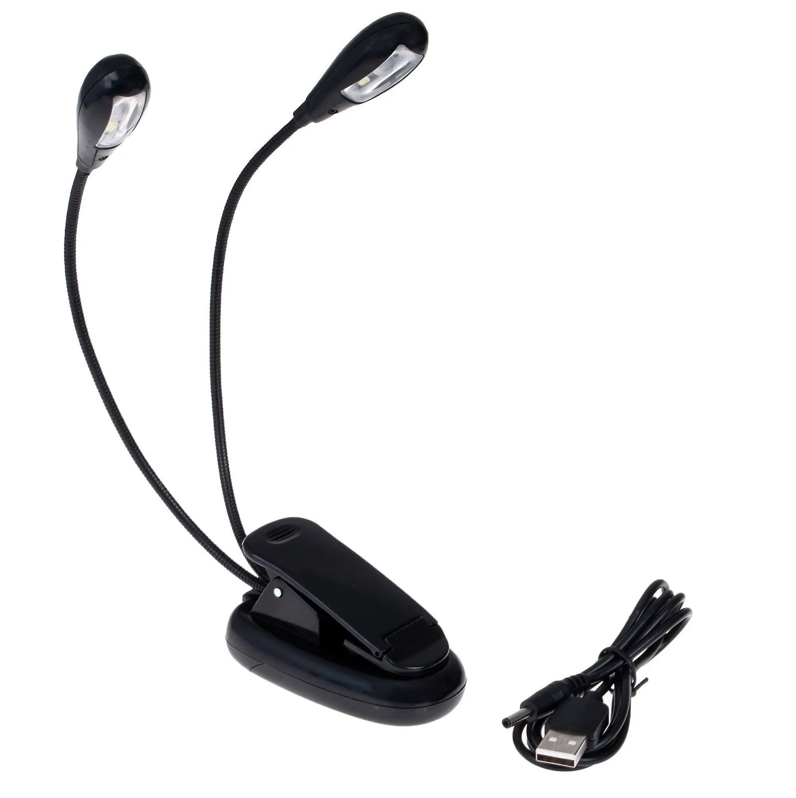 LAMPKA Z KLIPSEM 4 LED DO CZYTANIA KSIĄŻEK W NOCY LAMPA NA KLIPS PODWÓJNA