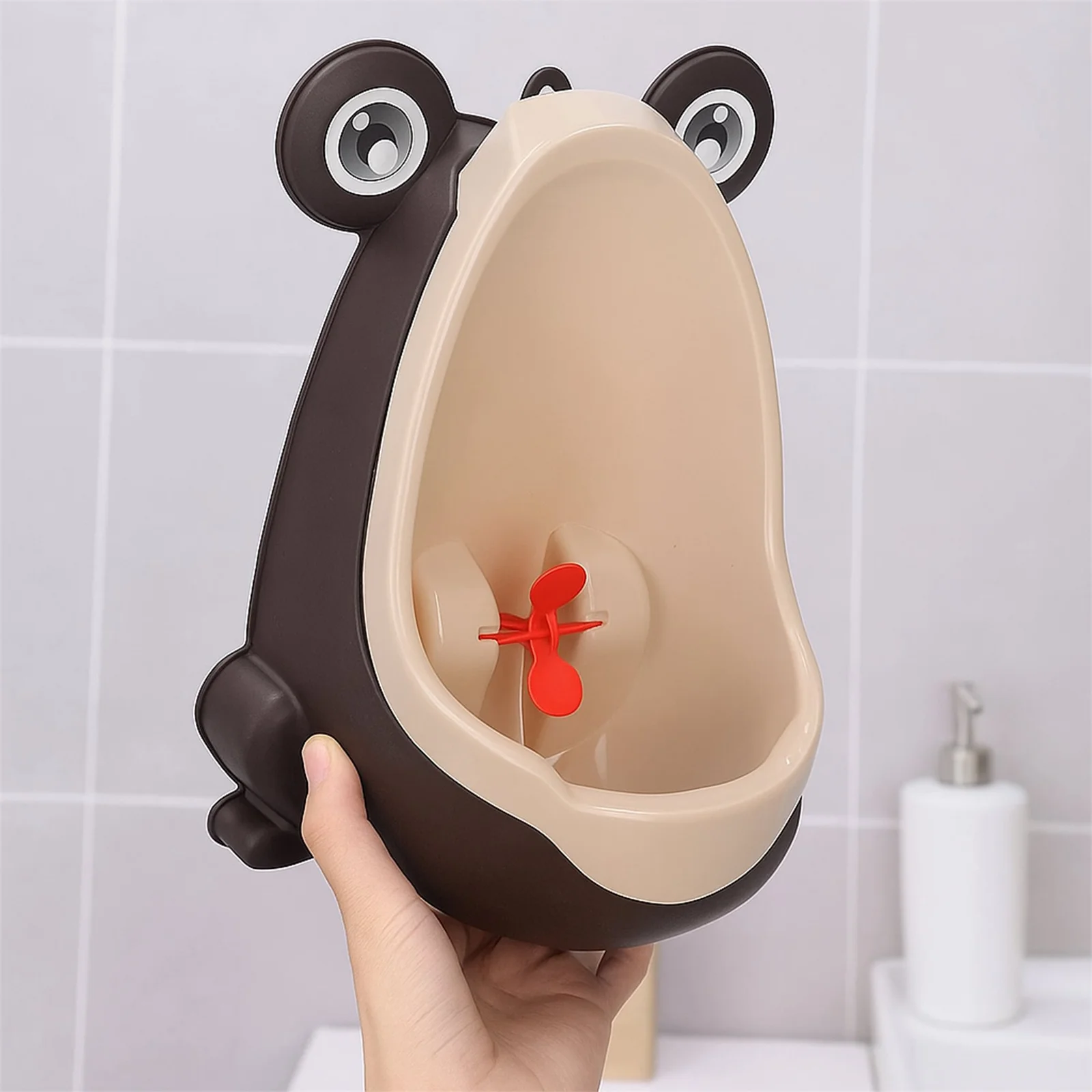 NOCNIK PISUAR WC MINI ŻABA - brązowy