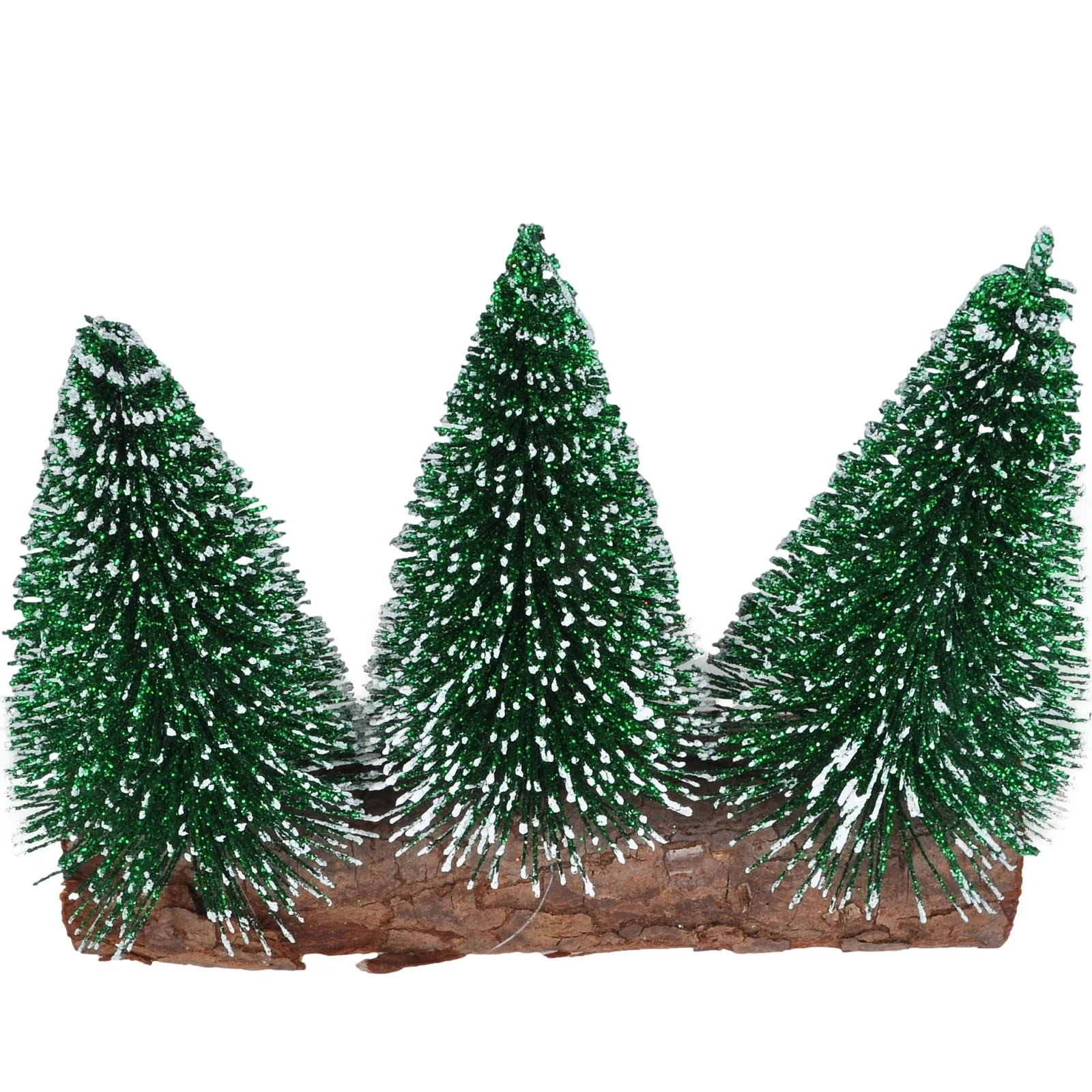 CHOINKI MINI ZESTAW NA PNIU Z BROKATEM 3SZT 14x12cm