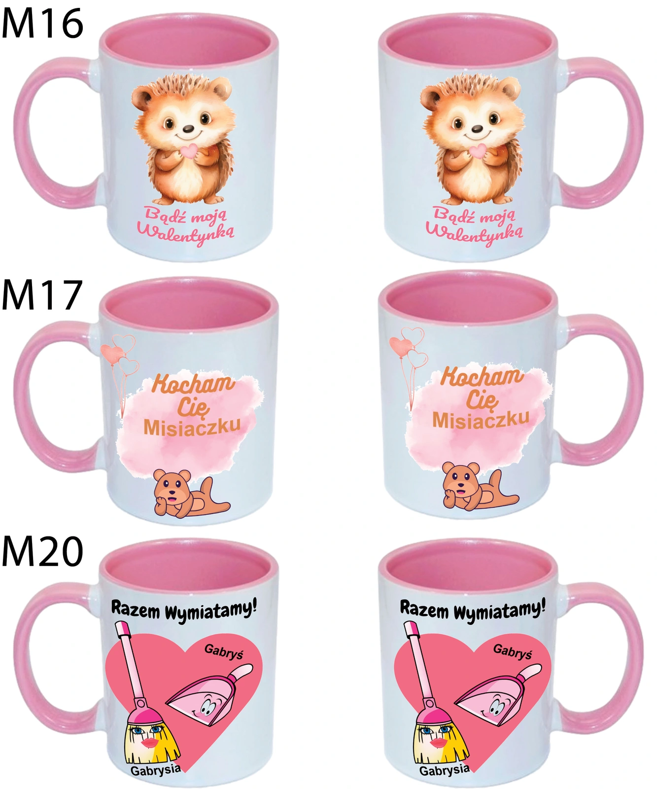 KUBEK DO SUBLIMACJI 330ML RÓŻOWY UCHWYT