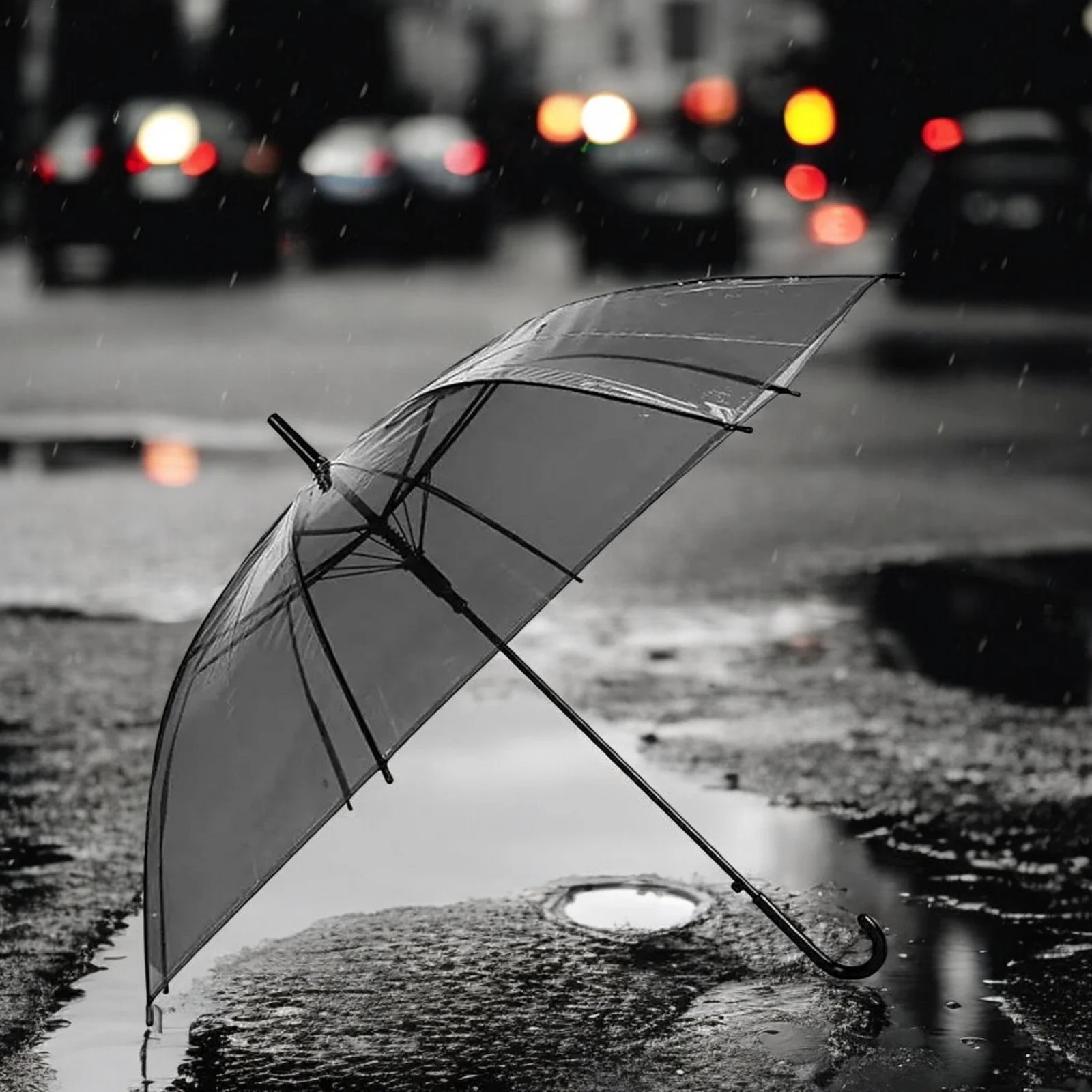 PARASOL PRZEZROCZYSTY 72cm - czarny