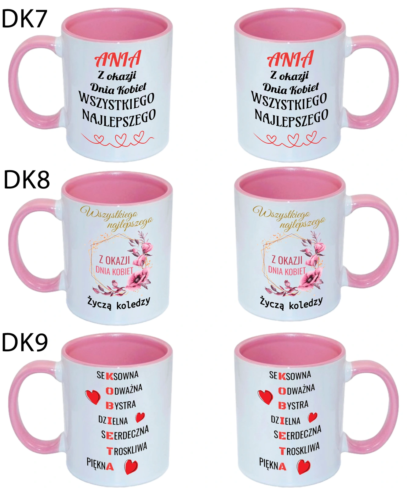 KUBEK DO SUBLIMACJI 330ML RÓŻOWY UCHWYT