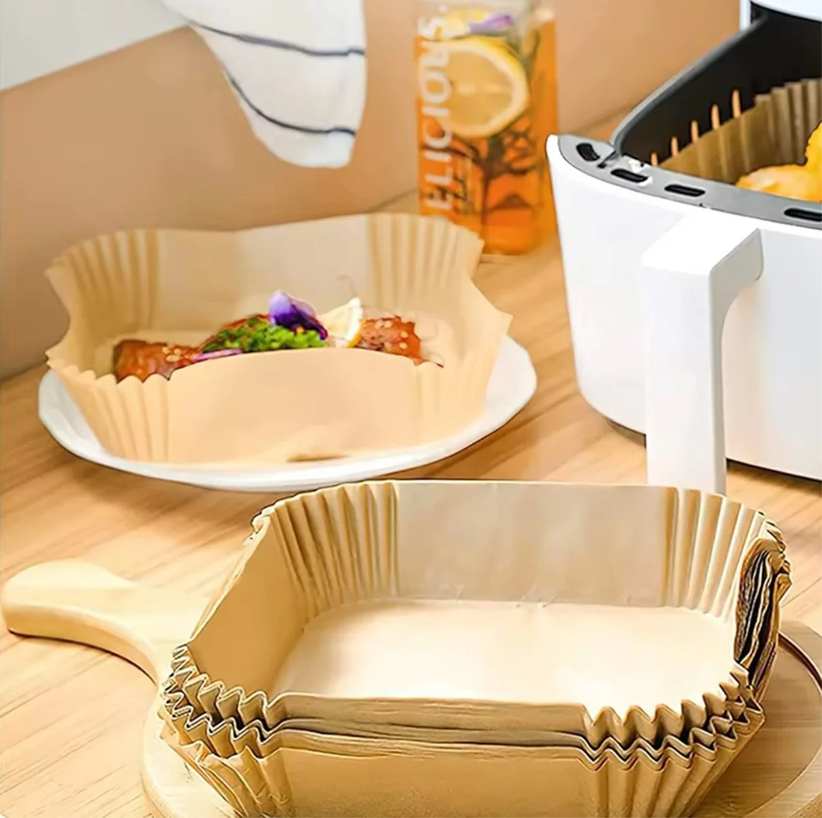50x PAPIEROWY WKŁAD PIECZENIA FRYTKOWNICY BEZTŁUSZCZOWEJ AIR FRYER WKŁADY