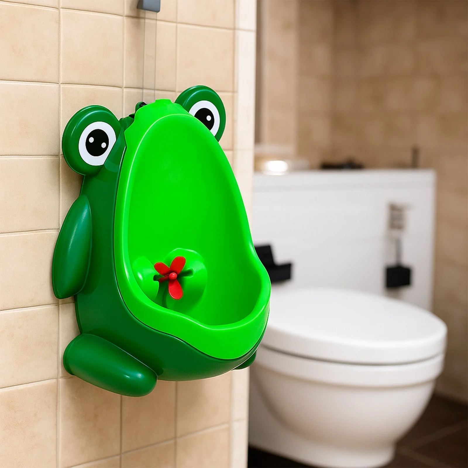 NOCNIK PISUAR WC MINI ŻABA - zielony