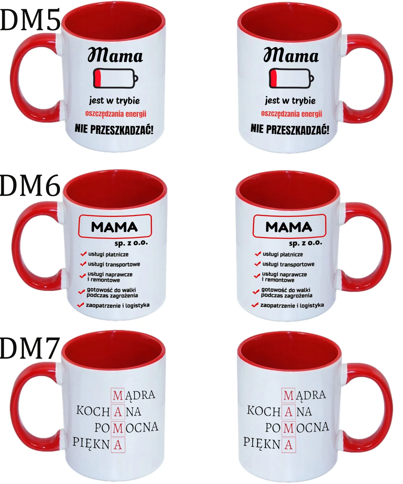 KUBEK DO SUBLIMACJI 330ML CZERWONY UCHWYT