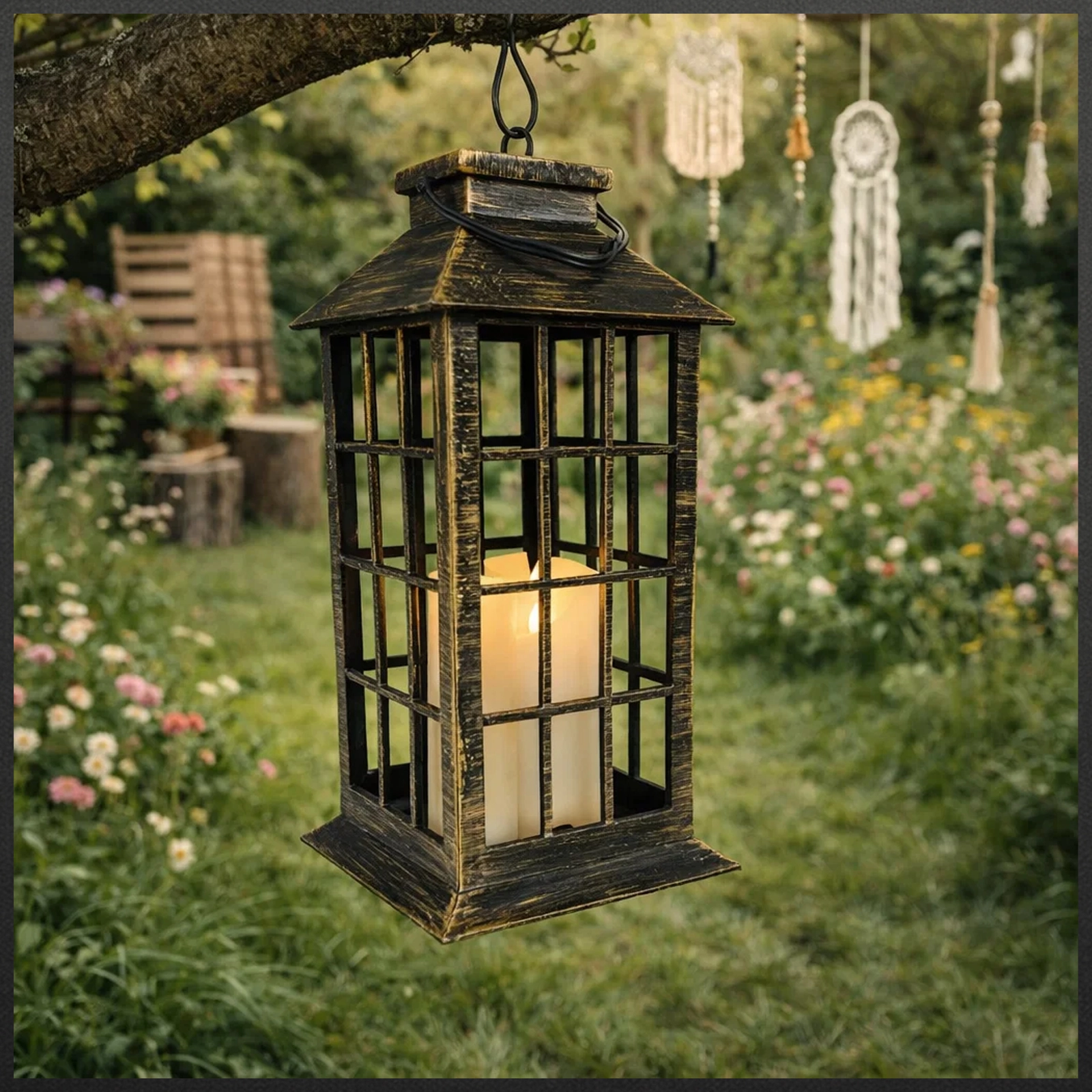 LATARNIA LAMPA SOLARNA LATARENKA OGRODOWA LAMPION SOLARNY DEKORACJA LED