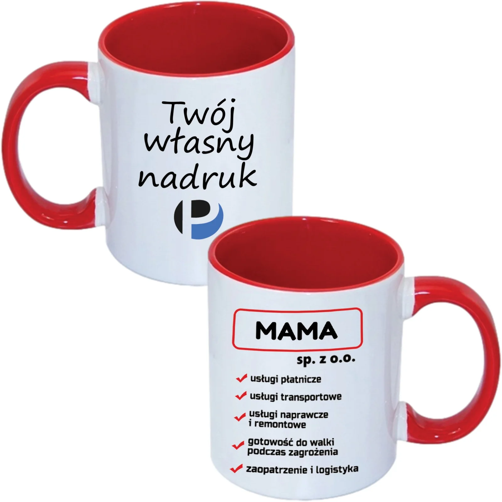 KUBEK DO SUBLIMACJI 330ML CZERWONY UCHWYT