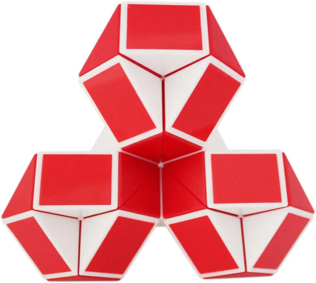KOSTKA MAGICZNA UKŁADANKA 24-SEGMENTY 23x1,3x0,9cm - czerwony