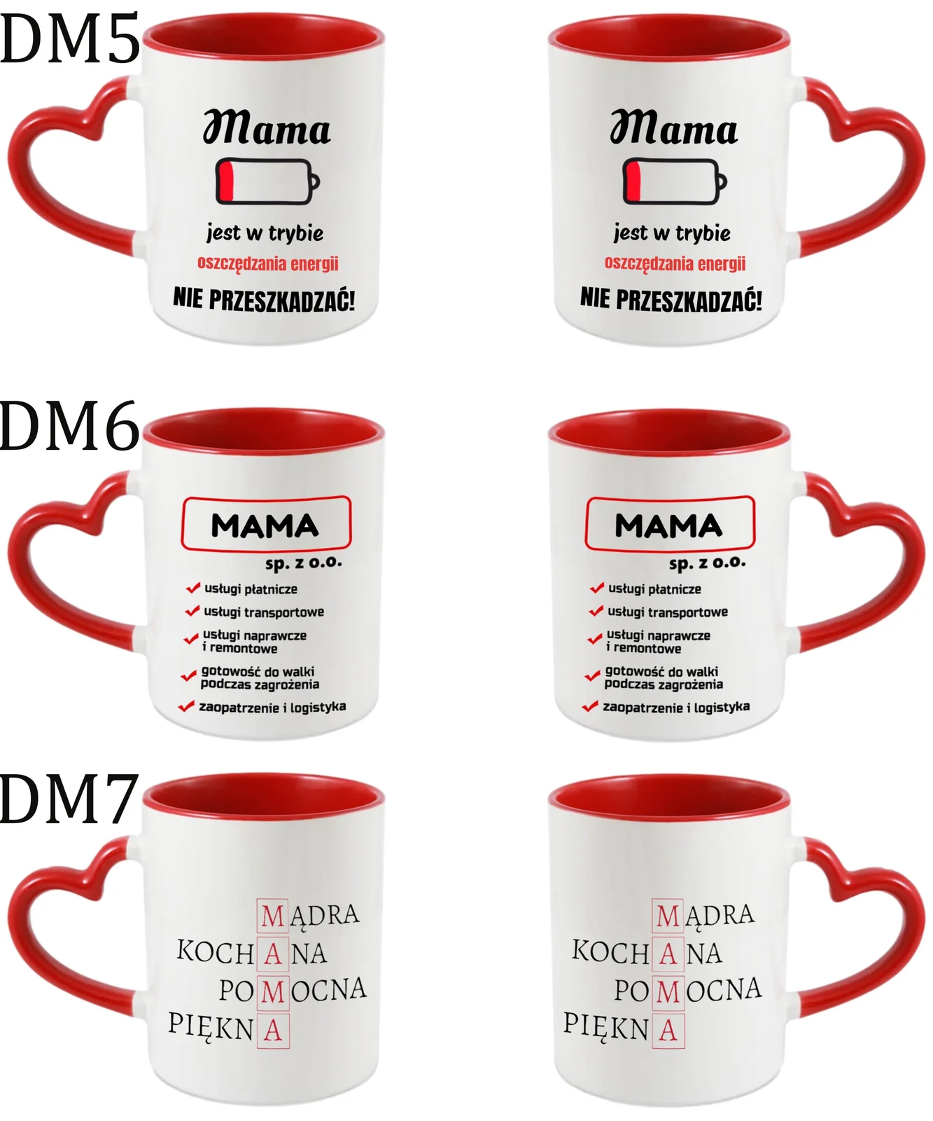 KUBEK DO SUBLIMACJI 330ML CZERWONY UCHWYT SERCE